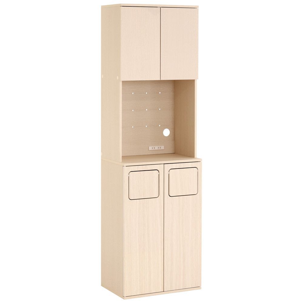 さわやかなごみ箱一体型食器棚 ごみ箱2つタイプ FSK A 2 S WHW ホワイトウォッシュ