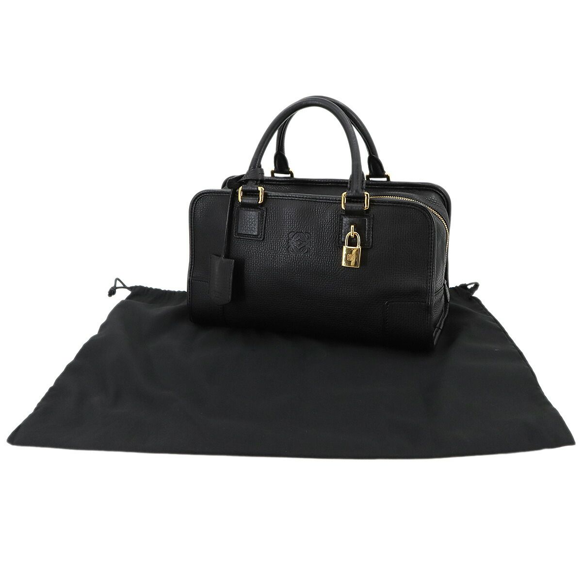 美品 ロエベ LOEWE アマソナ 28 ハンド バッグ レザー ブラック