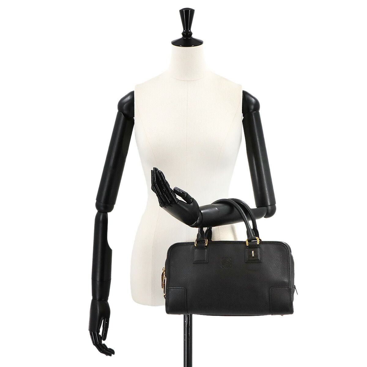 美品 ロエベ LOEWE アマソナ 28 ハンド バッグ レザー ブラック