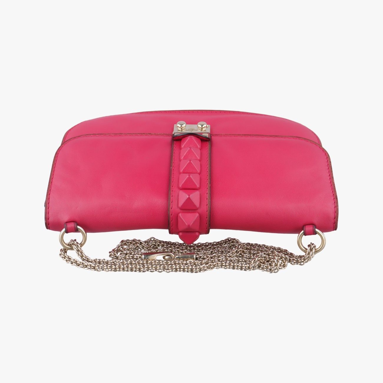 ヴァレンティノValentinoロックスタッズグラムロックミディアムピンクレザーBS-