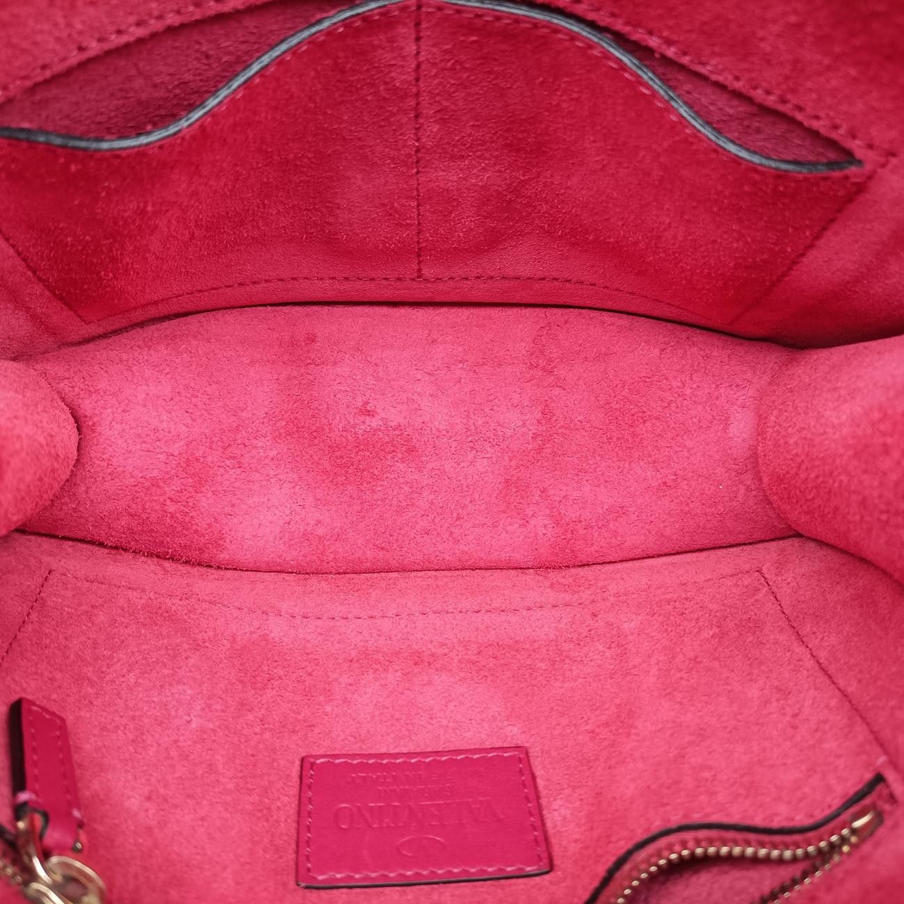 ヴァレンティノValentinoロックスタッズグラムロックミディアムピンクレザーBS-