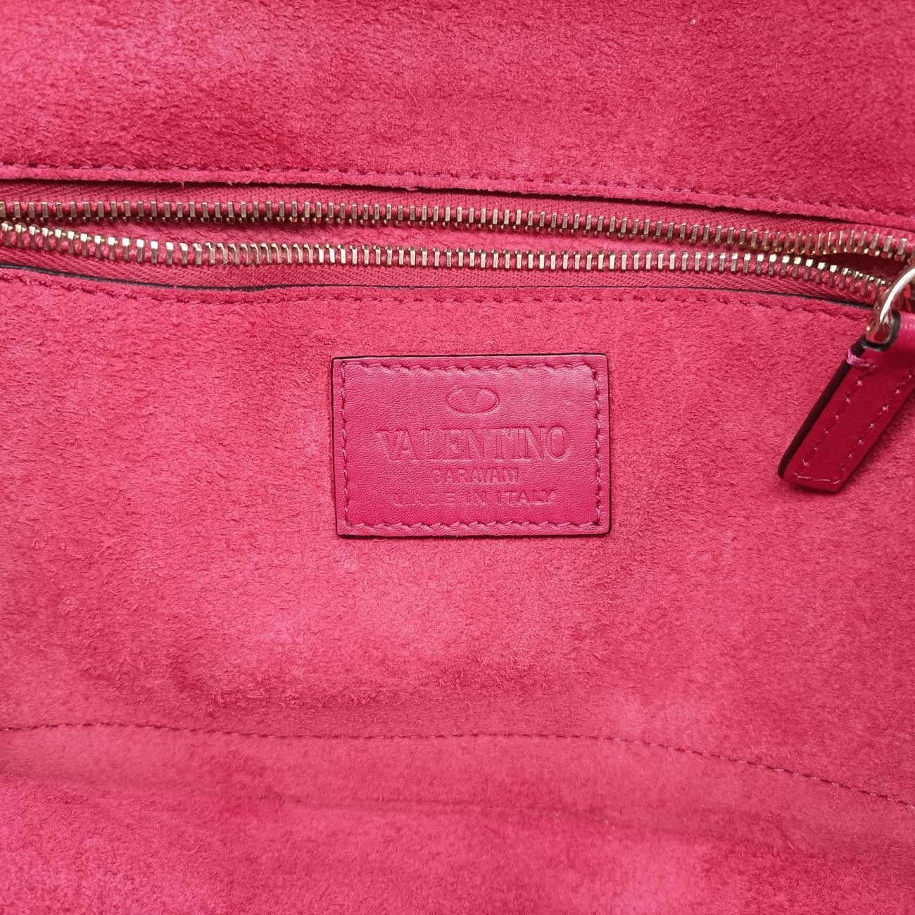 ヴァレンティノValentinoロックスタッズグラムロックミディアムピンクレザーBS-