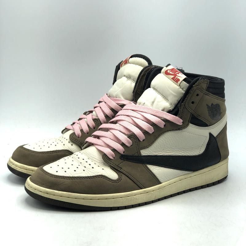 中古】Travis Scott×NIKE AIR JORDAN1 Retro High OG TS SP Sail/Dark 