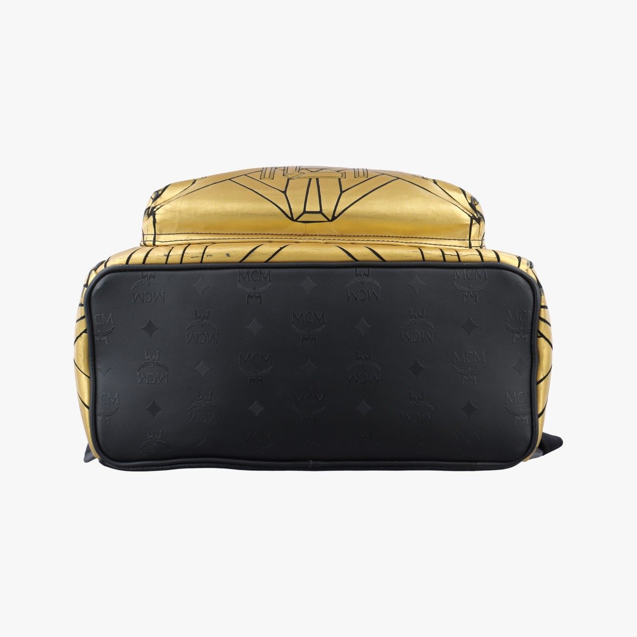 エムシーエムMCMスタークイエロー×ブラックレザー