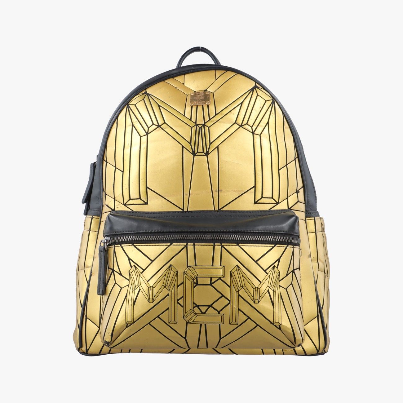 エムシーエムMCMスタークイエロー×ブラックレザー10041505