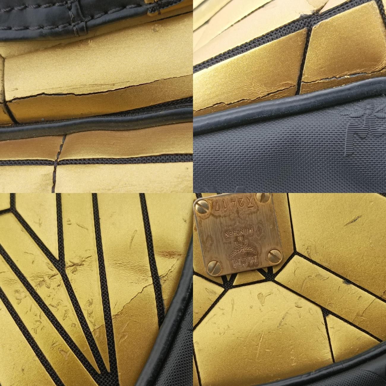 エムシーエムMCMスタークイエロー×ブラックレザー