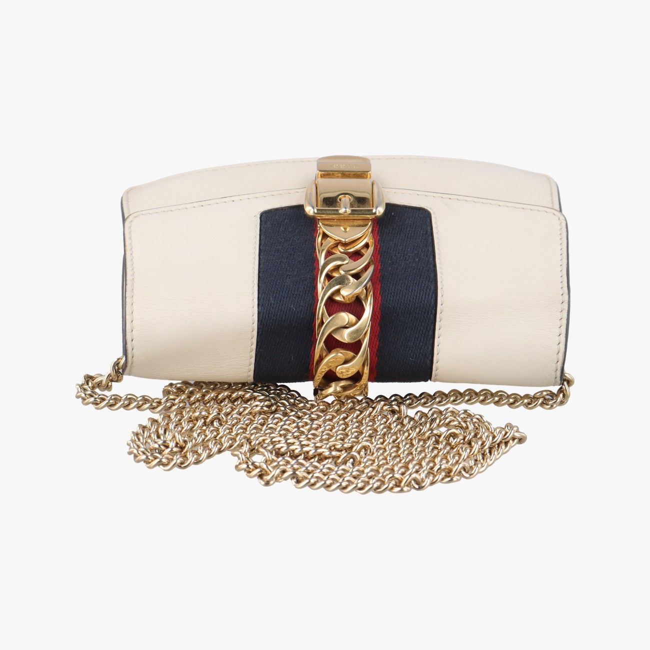 グッチGucciシルヴィ アイボリー×ネイビー×レッド