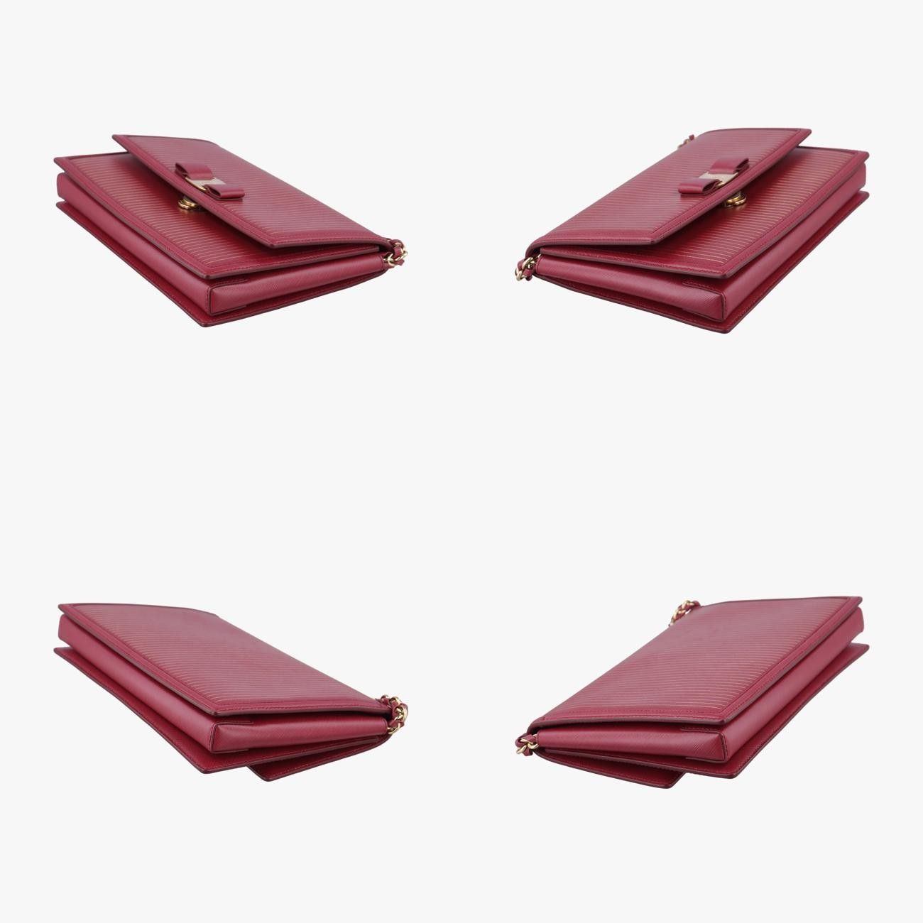 リボン ストライプレッドレザーAU-21