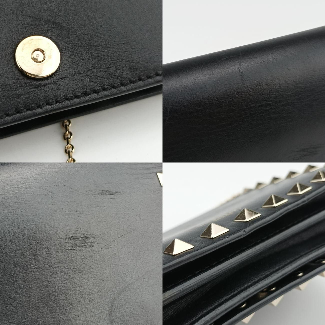 ヴァレンティノValentinoロックスタッズブラックレザーTV-N249BOL0