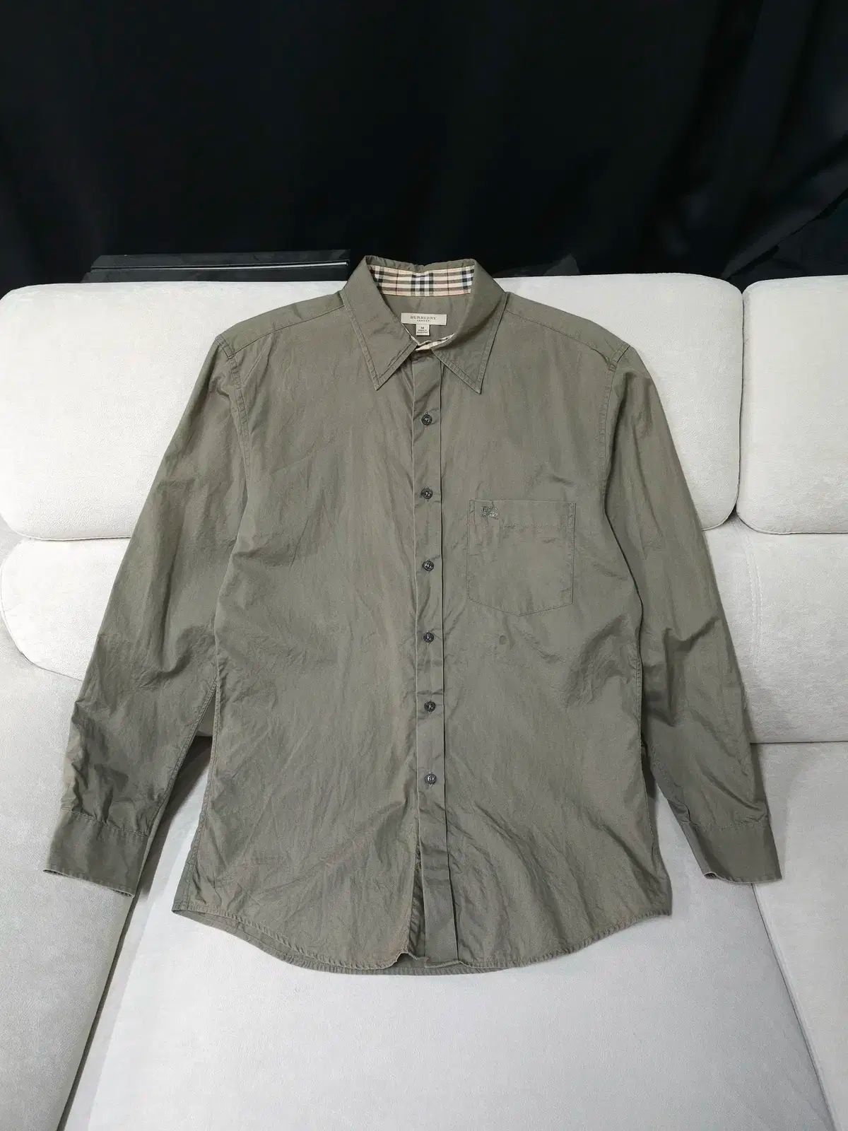 バーバリー メンズ カーキ 長袖 シャツ