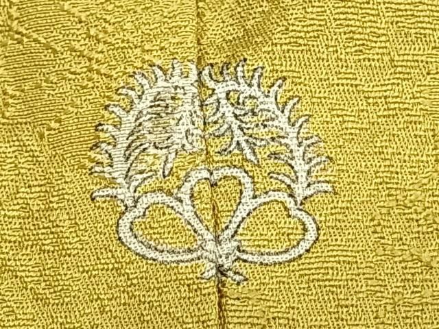  平和屋着物 上質な色無地 単衣 花尽くし地紋 黄支子色 正絹 fy 色無地 着物