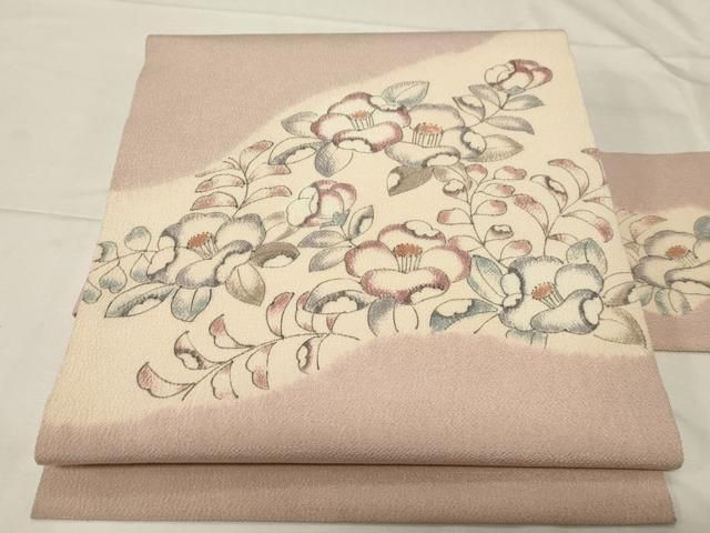 平和屋着物 塩瀬 九寸名古屋帯 辻が花 鬼しぼ縮緬 正絹 dy