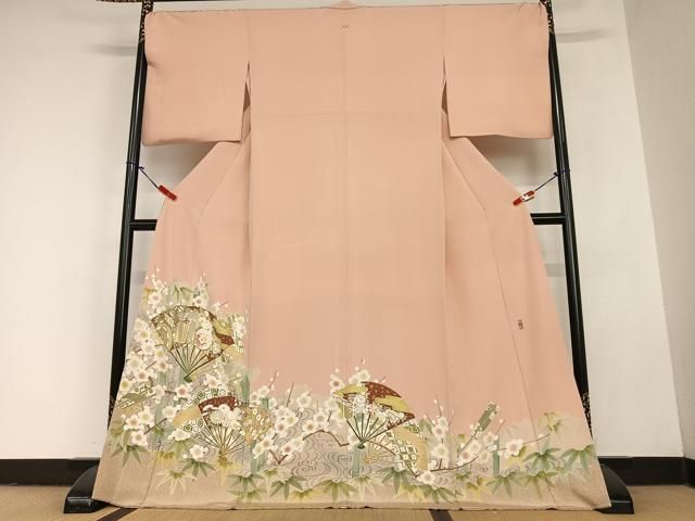 平和屋着物 豪華色留袖 友禅作家物 雅尊 駒刺繍 扇面御所車花文 暈し染め 金彩 ロング丈 正絹 zg