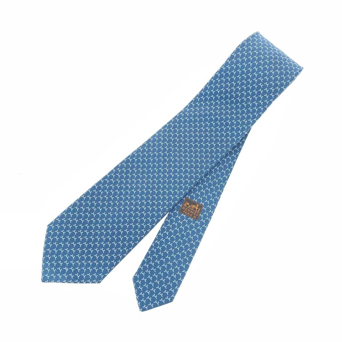 HERMES エルメス シルクツイルタイ H柄/箱付 H656177T/イラリオ シルク 