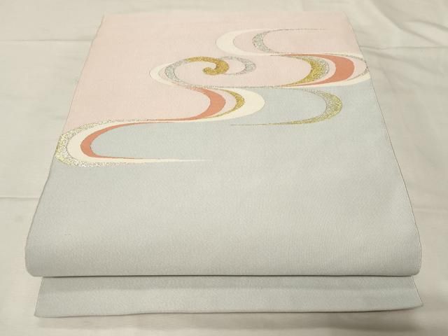 平和屋着物 爪搔き本綴れ 八寸名古屋帯 流水文 金銀糸 正絹 dy