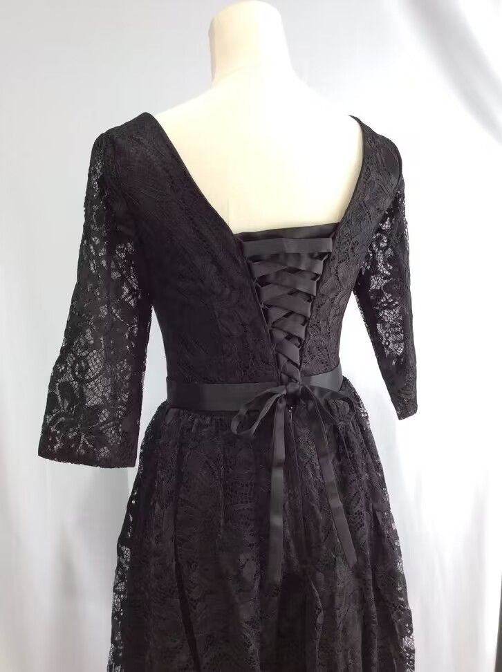 M ブラックドレス 締上げタイプ ロングドレス レースドレス スレンダーライン パーティードレス 舞踏会 演奏会 披露宴ドレス da951f0