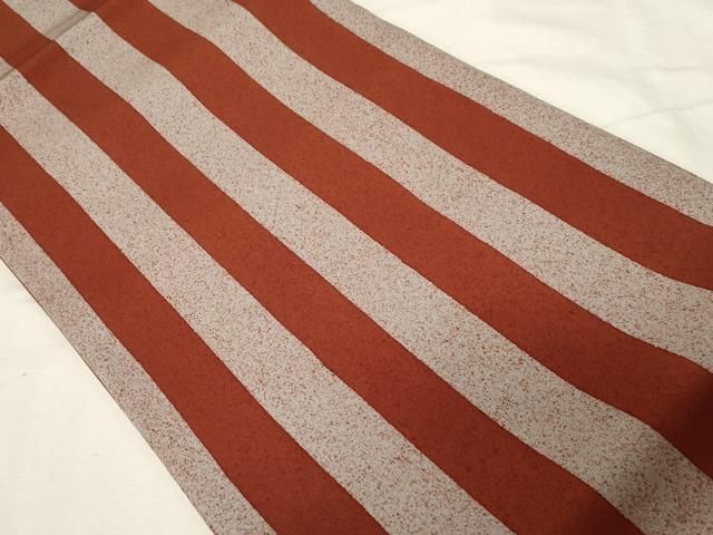 平和屋着物 塩瀬 九寸開き名古屋帯 縞 正絹 dy