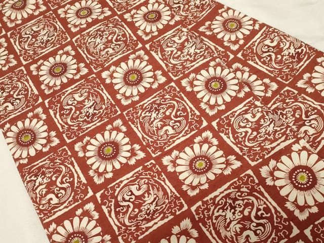 平和屋着物○ワンタッチつけ帯 作家物 紬地 切嵌草花文 金彩