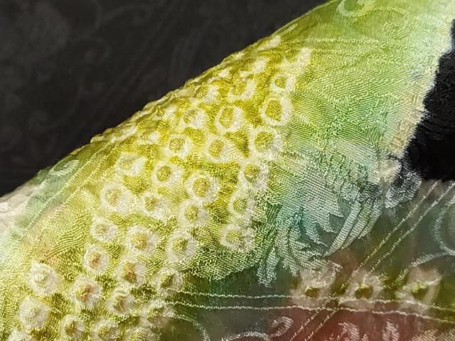  平和屋着物 名門 藤娘きぬたや 絞り 九寸名古屋帯 菱花文 黒地 正絹 dy 名古屋帯 帯