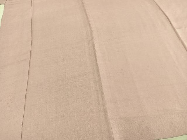  平和屋着物 上質な色無地 単衣 横段地紋 灰桜色 正絹 fy 色無地 着物