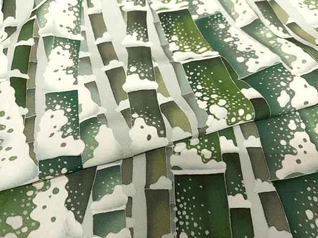 雪持ち竹林文 正絹