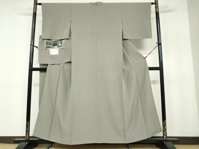 平和屋着物 上質な色無地 岩井茶色 反端付き 正絹 ud