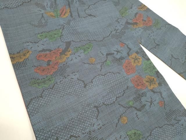 平和屋着物 創作 全通柄九寸名古屋帯 本場大島紬 7マルキ 松竹梅 正絹 cm