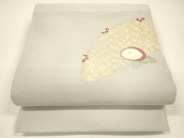 平和屋着物●爪掻き本綴れ　八寸名古屋帯　色紙重ね花文　正絹　逸品　未使用　DABB4858ps 平和屋着物○爪掻き本綴れ 八寸名古屋帯 籬草花文 金糸 正絹 逸品