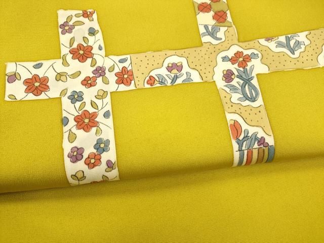  平和屋着物 塩瀬 九寸名古屋帯 作家物 手描き 草花文 正絹 cm 名古屋帯 帯