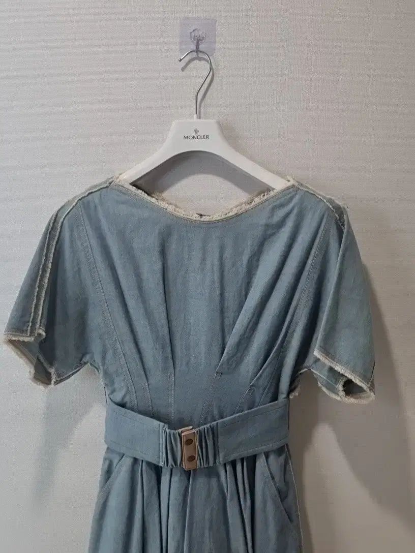  itMICHAA ミシャ デニム ONE PIECE 長袖 七分袖 ひざ丈ワンピース