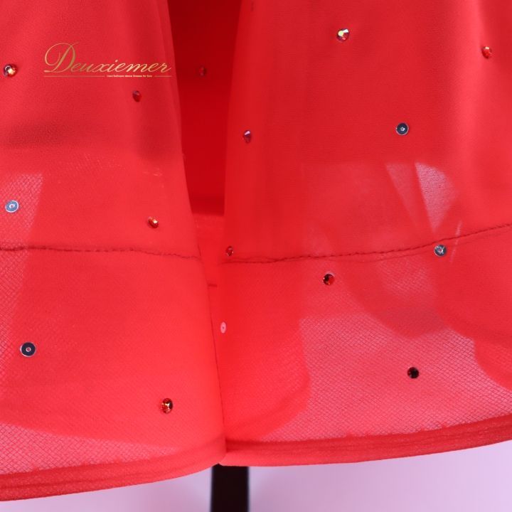 情熱の赤❤️競技会やダンスパーティーでも目をひくスタンダード向けワンピース ✨ 社交ダンス 衣装 タカダンス TAKADANCE スタンダード ドレス