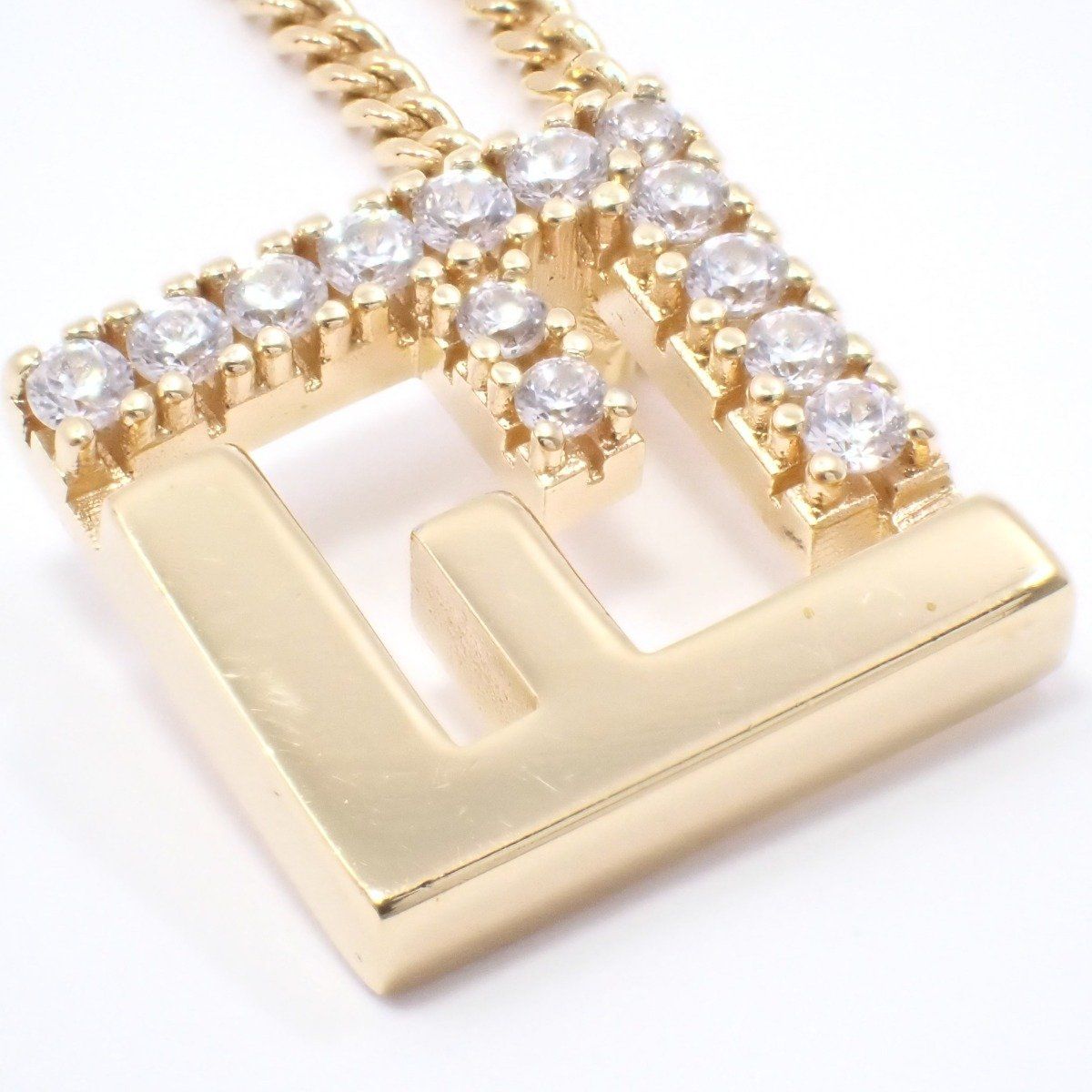 フェンディ　FENDI　エフイズ　ネックレス(ゴールド/ロゴ/ラインストーン) フェンディ☆エフイズ ネックレス ラインストーン ロゴ Fマーク FF
