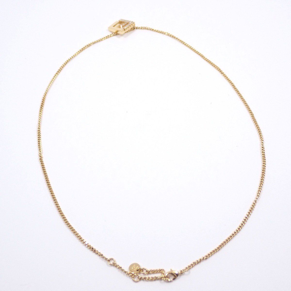 フェンディ　FENDI　エフイズ　ネックレス(ゴールド/ロゴ/ラインストーン) フェンディ☆エフイズ ネックレス ラインストーン ロゴ Fマーク FF