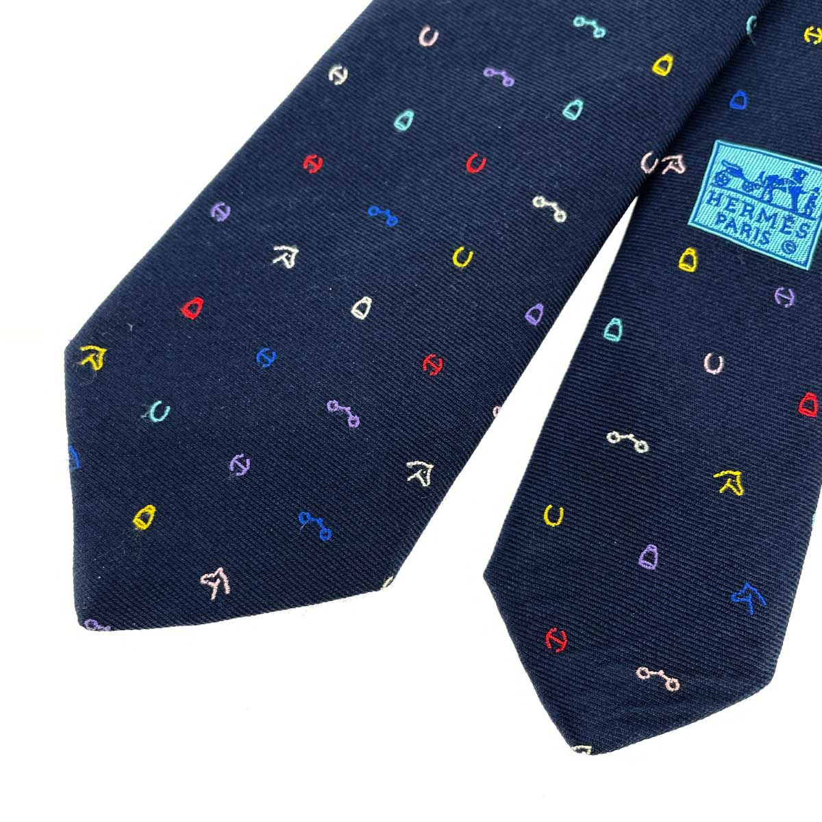 HERMES ／ シルクネクタイ HERMES エルメス シルクツイルタイ ネクタイ 箱付 H339362T/トゥティ