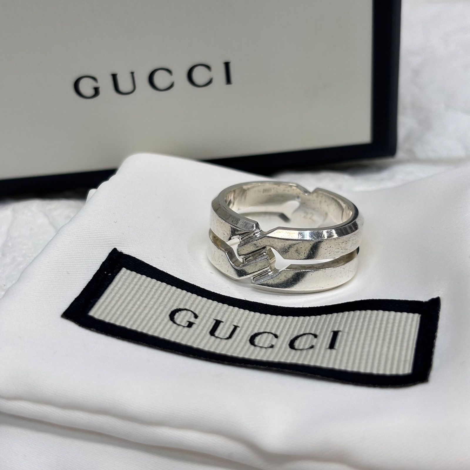 ◼︎ 22号 GUCCI グッチ 135288 ノットリング シルバー ブランド ファッション メンズ レディース ユニセックス