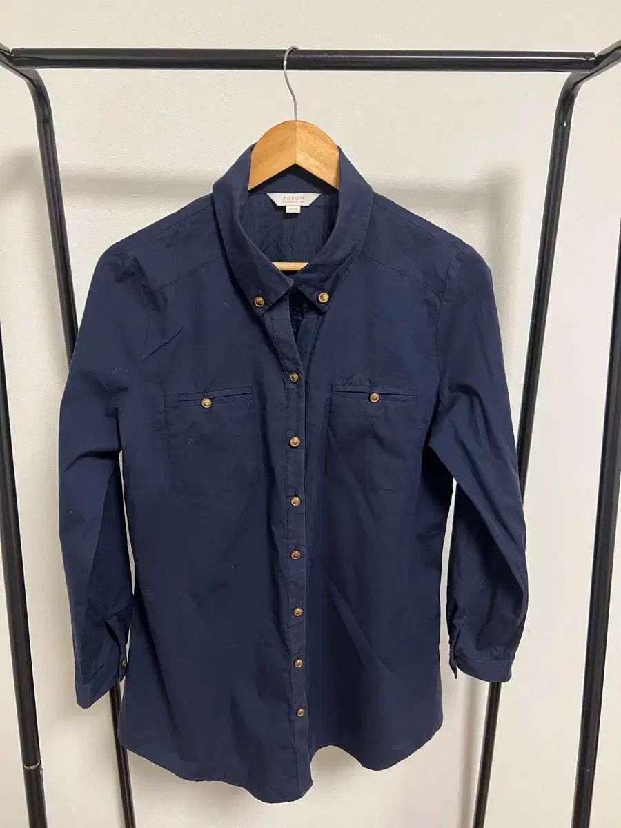 ADSUM ネイビー コットン シャツ 471
