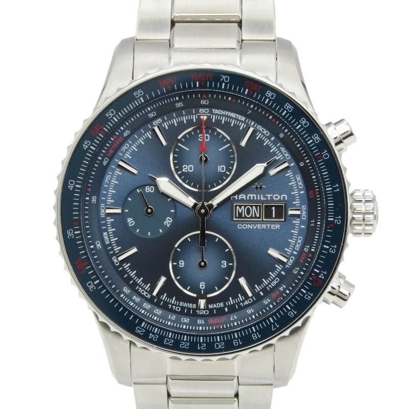 HAMILTON ハミルトン カーキ アビエーション コンバーター オート クロノ H76746140 自動巻き 44mm クロノグラフ ブルー 30013258