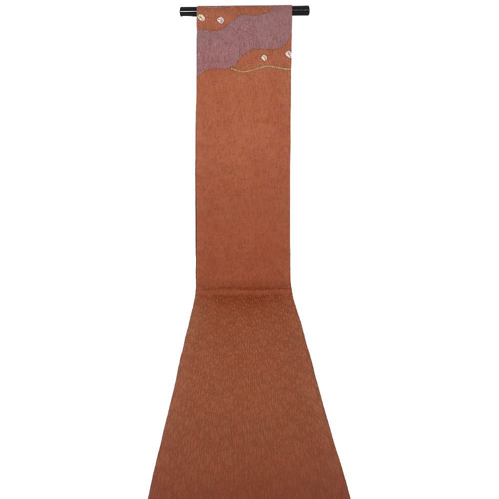  お洒落着用 開き名古屋帯 正絹 茶 グレー紫 絞り 花流水 Lサイズ N 3032 レディース ギフト カジュアル 30代 40代 50代 み 名古屋帯 帯