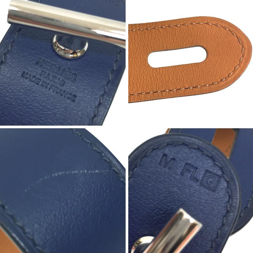 HERMES エルメス レザー ブレスレット ネイビー aq11575 - メルカリ