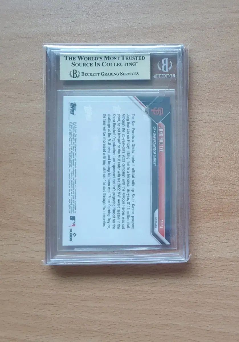 2025 トップスナ 李政厚 イ ジョンフ ルーキー カード BGS 10 プリ―スティン 級です