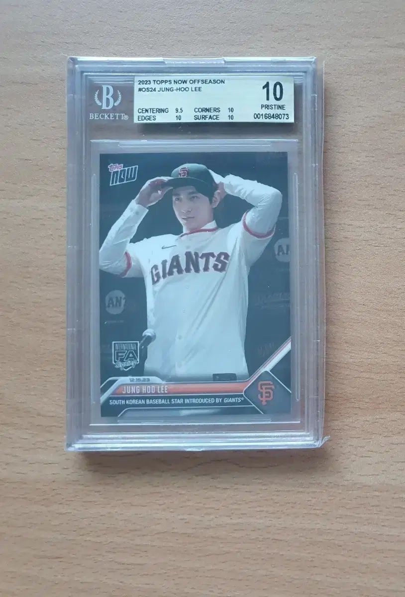 2025 トップスナ 李政厚 イ ジョンフ ルーキー カード BGS10 プリ―スティン 級です