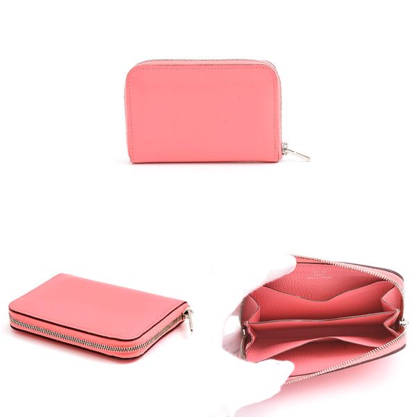 エルメス 財布 レディース ジップアンゴー コインケース カードケース U刻 ヴォーエヴァ― ピンク系 HERMES