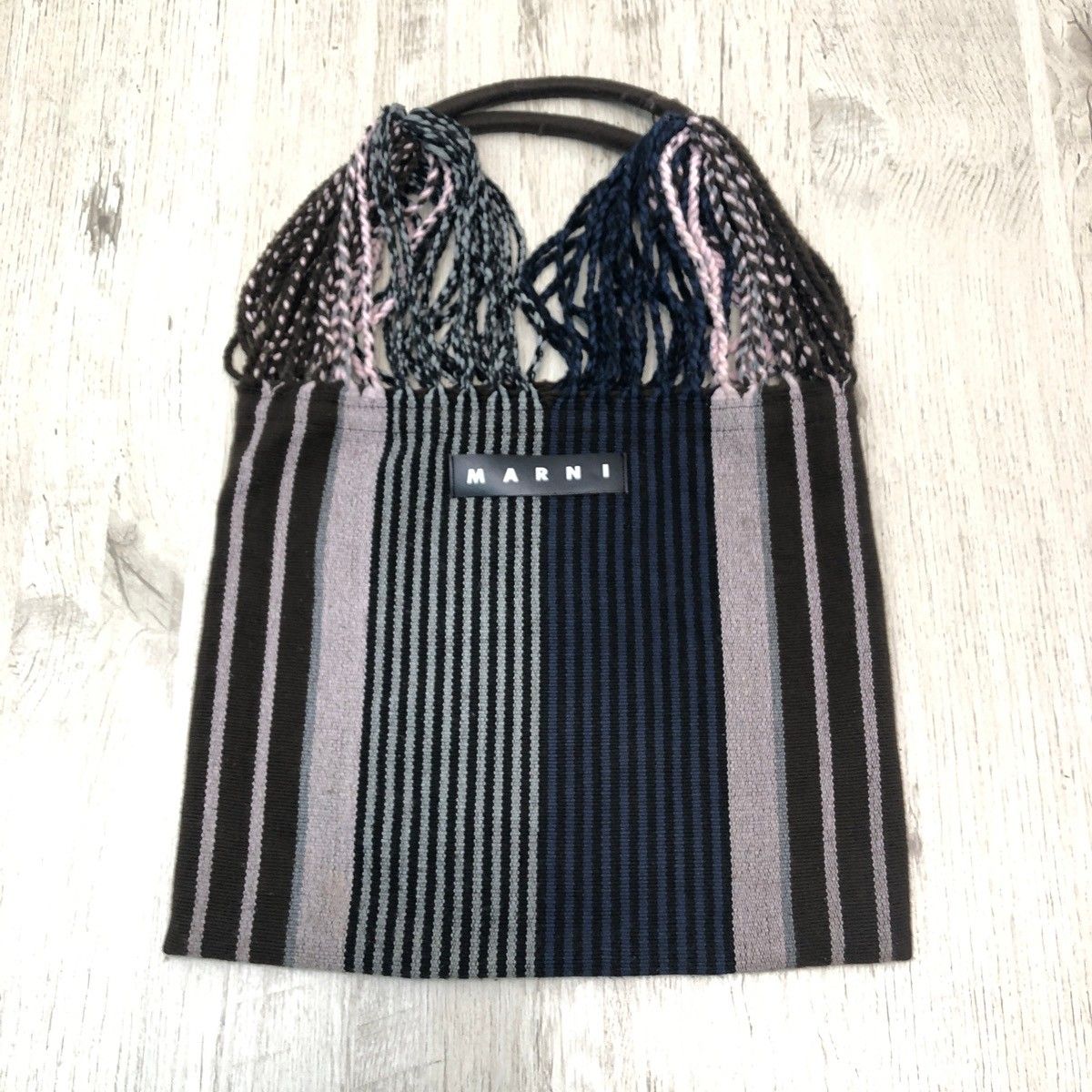 MARNI MARKET HAMMOCK BAG マルニ ハンモックバッグ ブルー クロシェ 