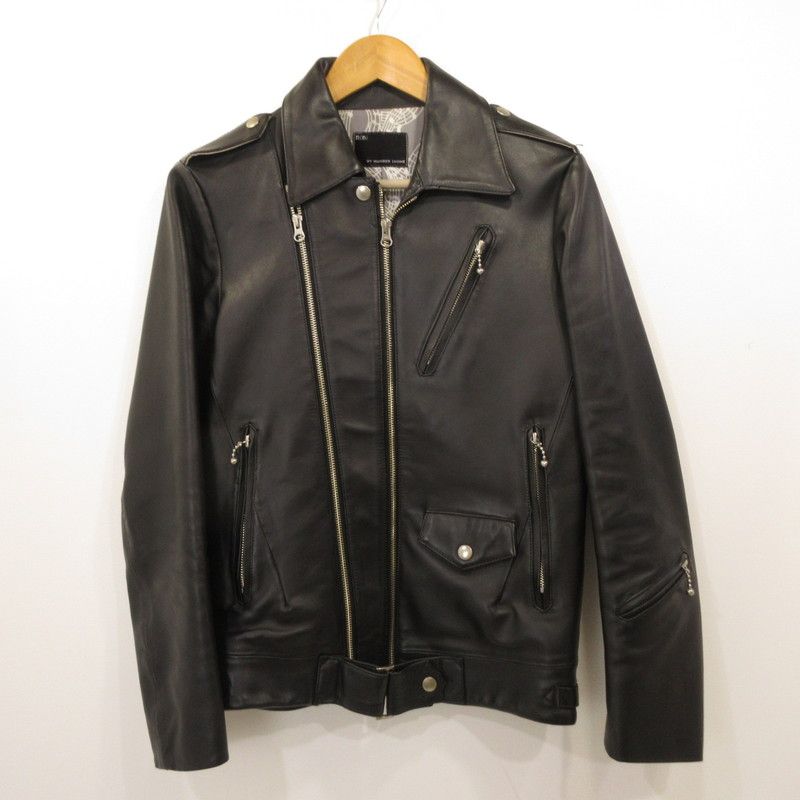 姫路東店 NUMBER N INE ナンバーナイン ライダースジャケット 2ラインジップ F14-NNJ001 復刻モデル ブラック サイズ 2 96