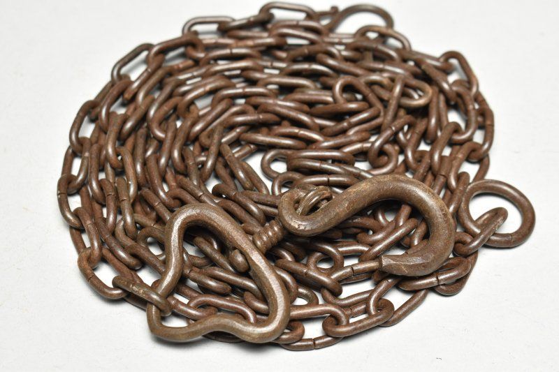 蔵A5259b】鉄製 釜鎖 釣鎖 約290㎝ 茶道具 - メルカリ