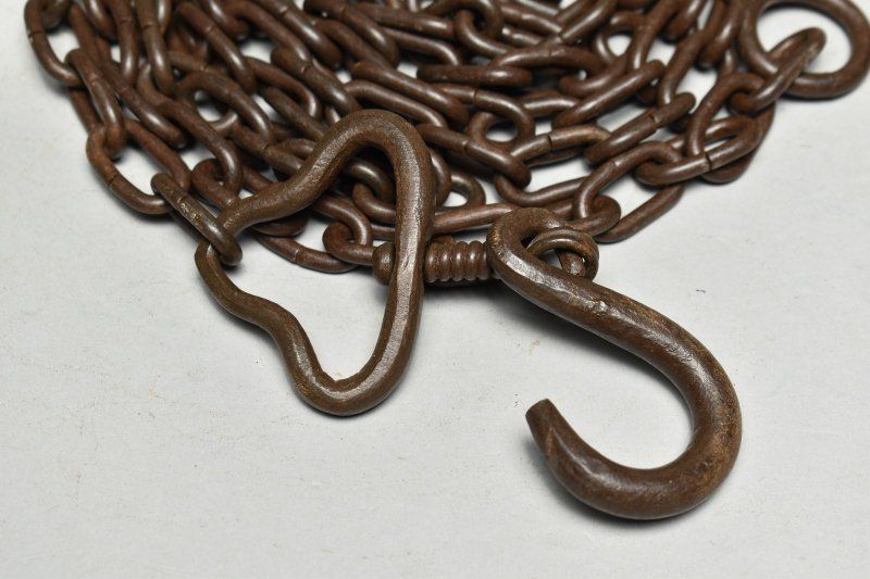 蔵A5259b】鉄製 釜鎖 釣鎖 約290㎝ 茶道具 - メルカリ