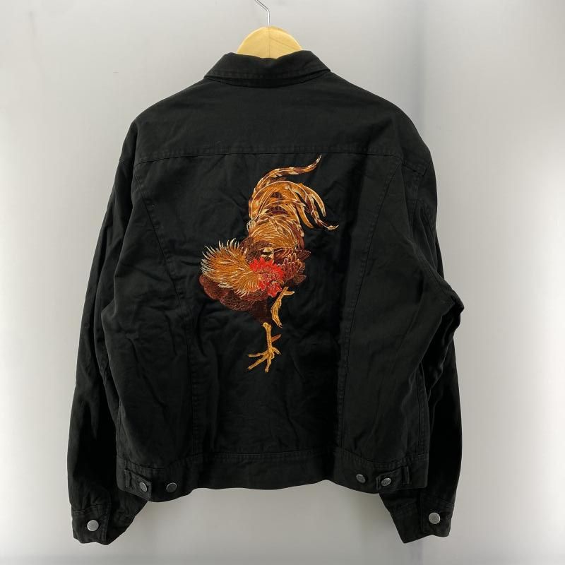 Karl Hermut 軍鶏 刺繍ジャケット 汚れあり ブラック サイズL相当 カールヘルム 24