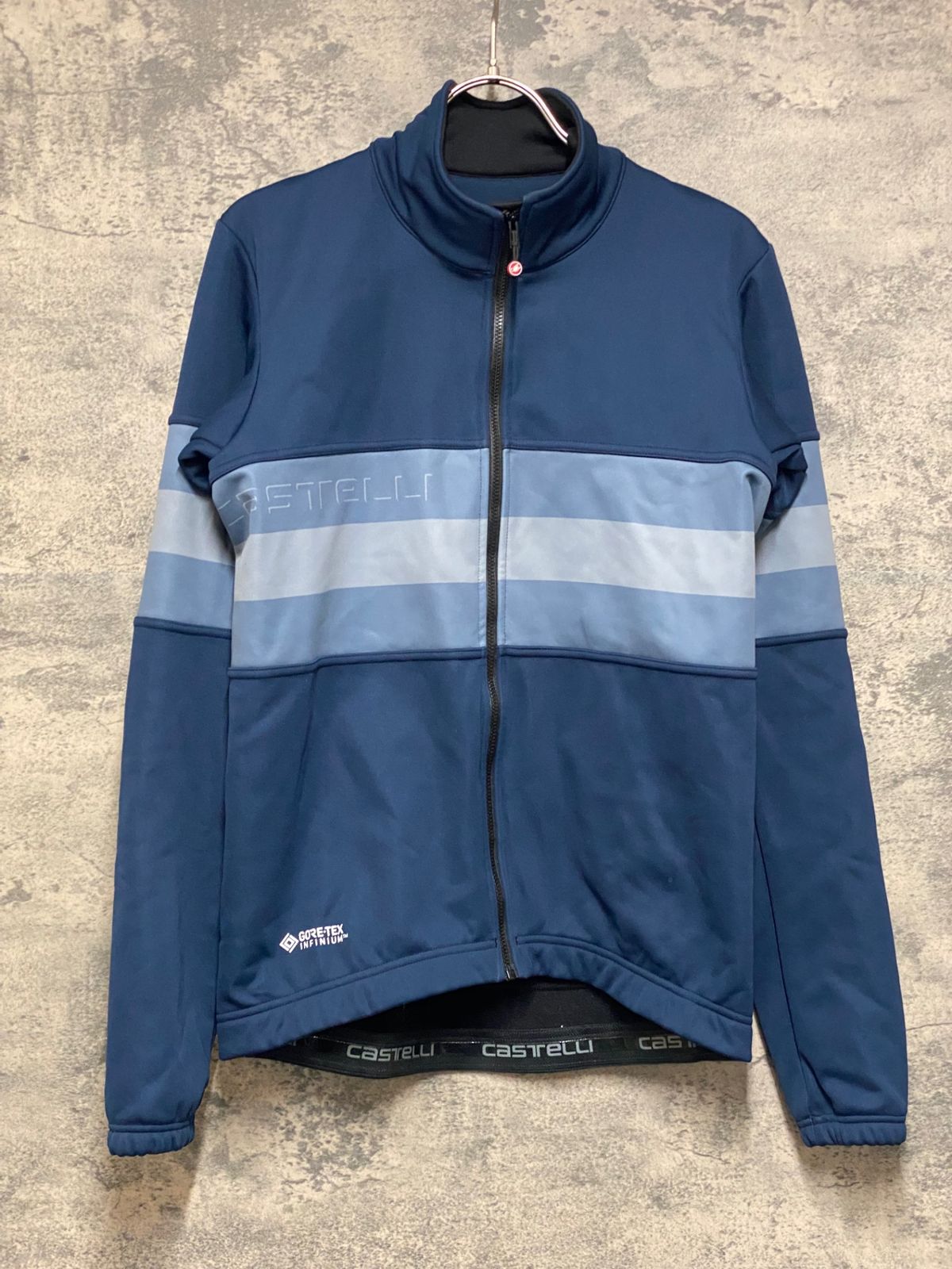 JO714 カステリ CASTELLI 長袖 サイクルジャケット 紺 M 裏起毛 GORE