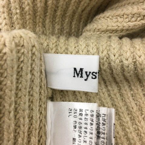 マイストラーダ Mystrada ベスト ニット プルオーバー モックネック ベルト 無地 38 ベージュ