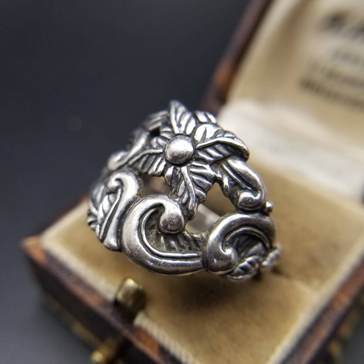 Carolyn Pollack Relios フローラル 透かし 925 シルバー ヴィンテージ フラワー リング 銀 指輪 オープンワーク 大ぶり 重厚感 Y24-S MERCADOAVALIA_COM_BR